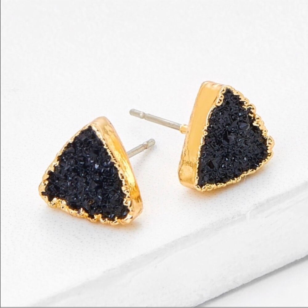 Triangle Druzy Studs
